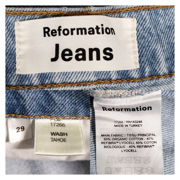 REFORMATION Cynthia Patch High Rise Cropped Jeans 29 - Picture 12 of 12